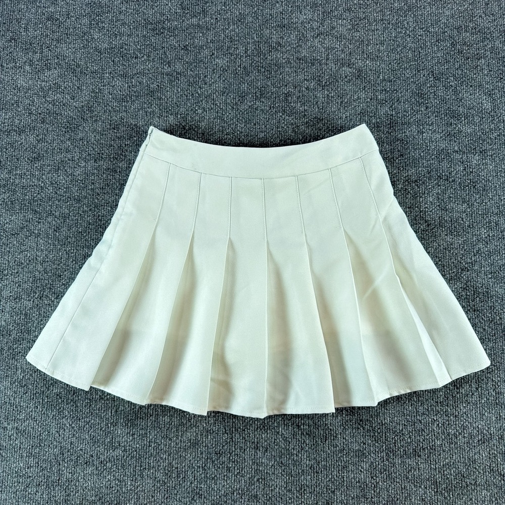 Fashion & dyt White Pleated Mini Skirt Preppy Tennis Schoolgirl Size Medium